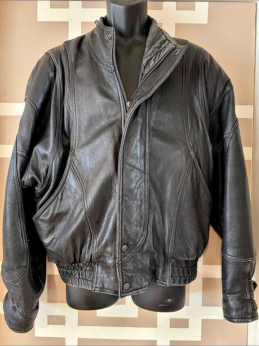 Pelle Studio Leather Bomber Jacket Black Medium